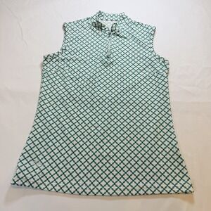 Tehama Hang 'Em Dry Shirt S Sleeveless Polo  Golf Tennis Pickleball Green White